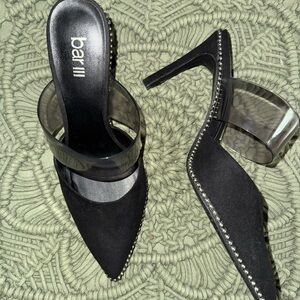 Bar III Black Suede Mules